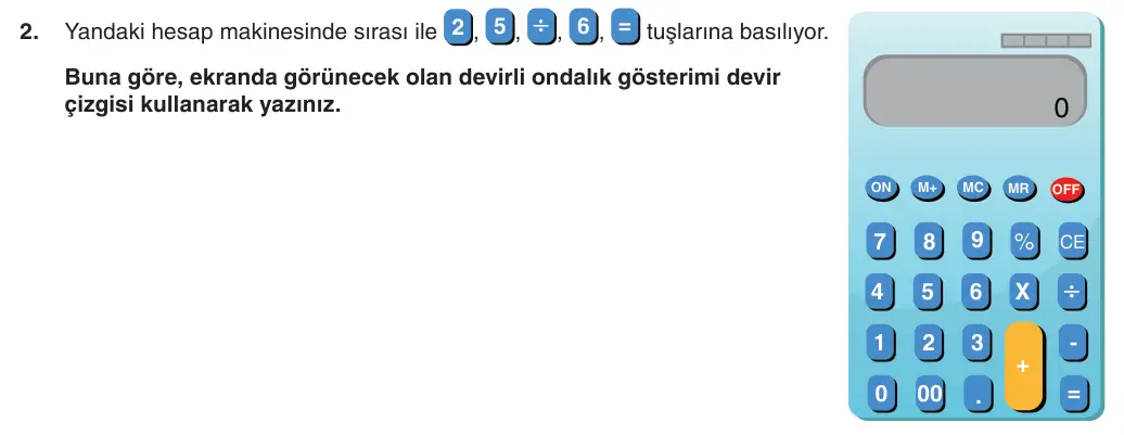 6. Sınıf Matematik 2025-2026 1. Dönem 2. Yazılı 2. Soru (Yazılıya Hazırlanıyorum) görseli