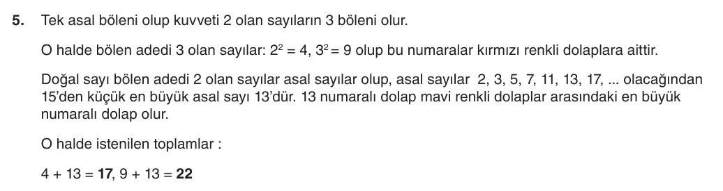 6. Sınıf Matematik 2025-2026 1. Dönem 2. Yazılı 5. Soru (Yazılıya Hazırlanıyorum) resmi çözüm görseli