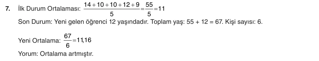 6. Sınıf Matematik 2025-2026 1. Dönem 2. Yazılı 7. Soru (Yazılıya Hazırlanıyorum) resmi çözüm görseli