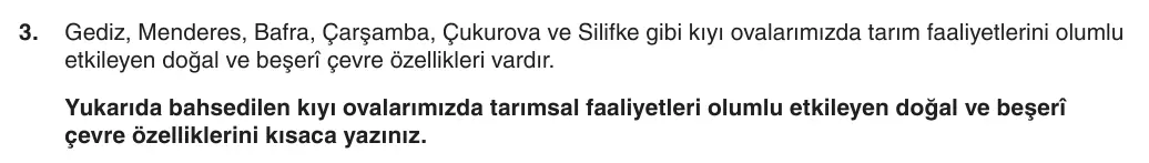 6. Sınıf Sosyal Bilgiler 2025-2026 1. Dönem 2. Yazılı 3. Soru (Yazılıya Hazırlanıyorum) görseli