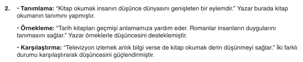 6. Sınıf Türkçe 2025-2026 1. Dönem 2. Yazılı 2. Soru (Yazılıya Hazırlanıyorum) resmi çözüm görseli