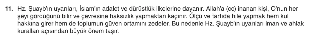 8. Sınıf Din Kültürü ve Ahlak Bilgisi 2025-2026 1. Dönem 2. Yazılı 11. Soru (Yazılıya Hazırlanıyorum) resmi çözüm görseli