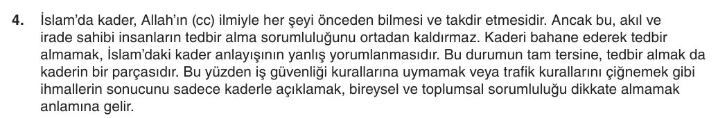 8. Sınıf Din Kültürü ve Ahlak Bilgisi 2025-2026 1. Dönem 2. Yazılı 4. Soru (Yazılıya Hazırlanıyorum) resmi çözüm görseli