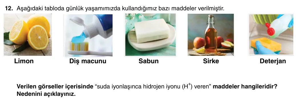 8. Sınıf Fen Bilimleri 2025-2026 1. Dönem 2. Yazılı 12. Soru (Yazılıya Hazırlanıyorum) görseli