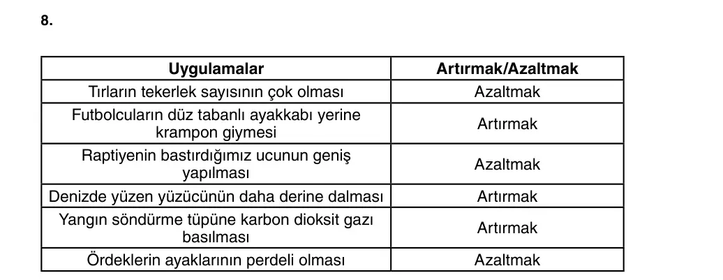 8. Sınıf Fen Bilimleri 2025-2026 1. Dönem 2. Yazılı 8. Soru (Yazılıya Hazırlanıyorum) resmi çözüm görseli
