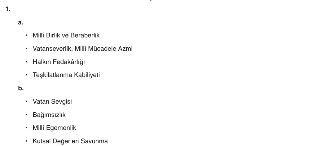 8. Sınıf T.C. İnkılap Tarihi ve Atatürkçülük 2025-2026 1. Dönem 2. Yazılı 1. Soru (Yazılıya Hazırlanıyorum) resmi çözüm görseli