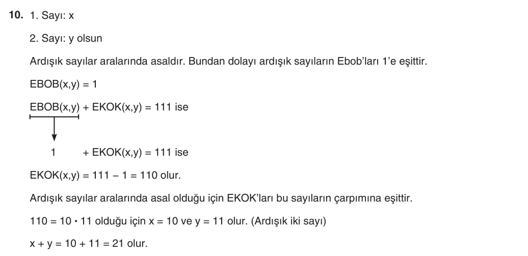 8. Sınıf Matematik 2025-2026 1. Dönem 2. Yazılı 10. Soru (Yazılıya Hazırlanıyorum) resmi çözüm görseli
