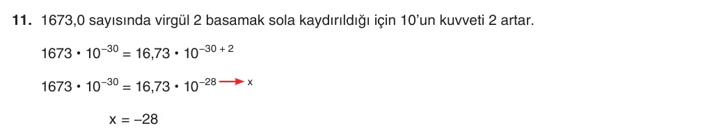 8. Sınıf Matematik 2025-2026 1. Dönem 2. Yazılı 11. Soru (Yazılıya Hazırlanıyorum) resmi çözüm görseli