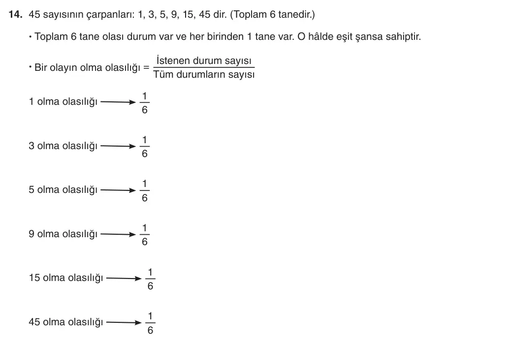 8. Sınıf Matematik 2025-2026 1. Dönem 2. Yazılı 14. Soru (Yazılıya Hazırlanıyorum) resmi çözüm görseli