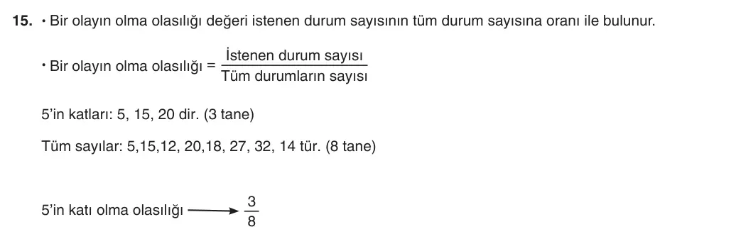 8. Sınıf Matematik 2025-2026 1. Dönem 2. Yazılı 15. Soru (Yazılıya Hazırlanıyorum) resmi çözüm görseli