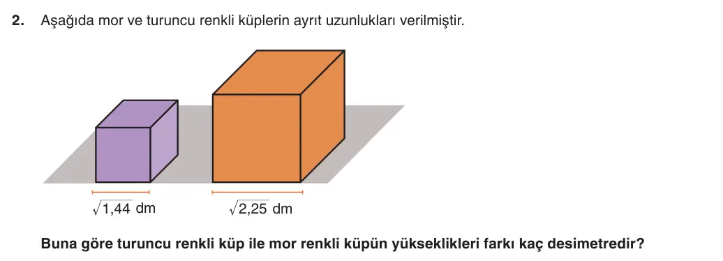 8. Sınıf Matematik 2025-2026 1. Dönem 2. Yazılı 2. Soru (Yazılıya Hazırlanıyorum) görseli