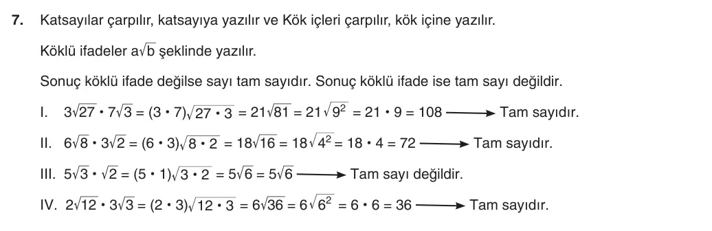 8. Sınıf Matematik 2025-2026 1. Dönem 2. Yazılı 7. Soru (Yazılıya Hazırlanıyorum) resmi çözüm görseli