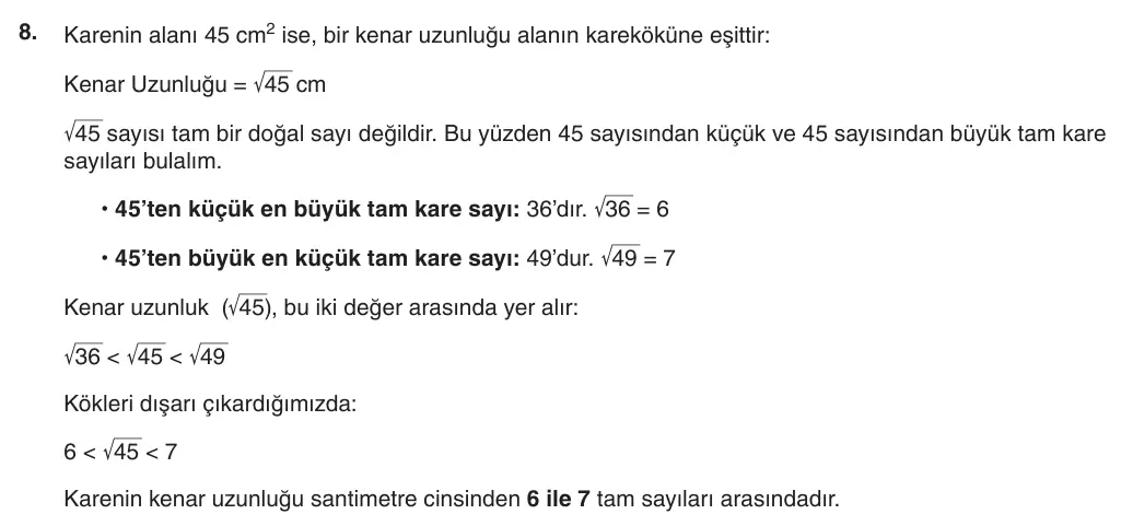 8. Sınıf Matematik 2025-2026 1. Dönem 2. Yazılı 8. Soru (Yazılıya Hazırlanıyorum) resmi çözüm görseli
