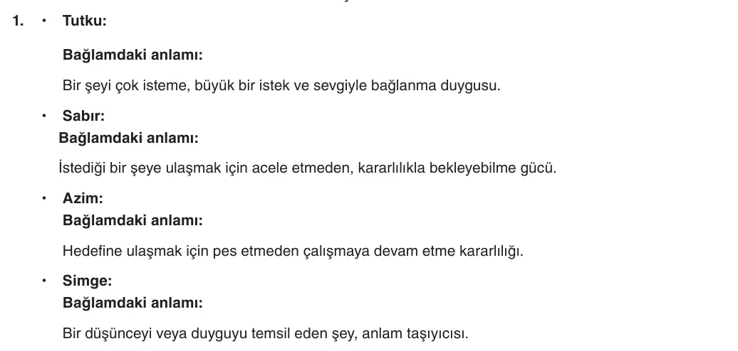 8. Sınıf Türkçe 2025-2026 1. Dönem 2. Yazılı 1. Soru (Yazılıya Hazırlanıyorum) resmi çözüm görseli