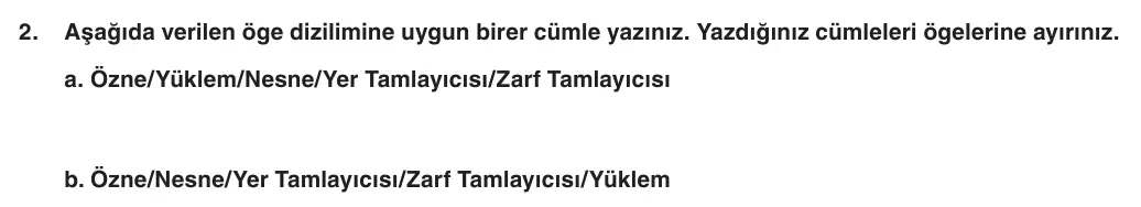 8. Sınıf Türkçe 2025-2026 1. Dönem 2. Yazılı 2. Soru (Yazılıya Hazırlanıyorum) görseli