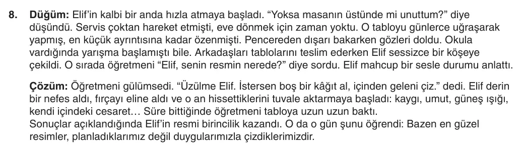 8. Sınıf Türkçe 2025-2026 1. Dönem 2. Yazılı 8. Soru (Yazılıya Hazırlanıyorum) resmi çözüm görseli