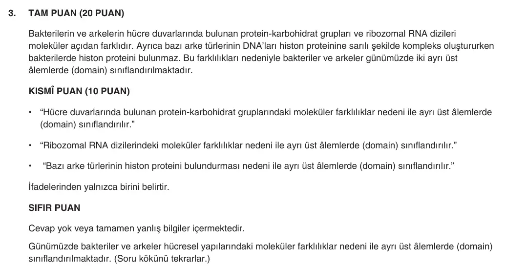 9. Sınıf Biyoloji 2025-2026 1. Dönem 2. Yazılı 3. Soru (Yazılıya Hazırlanıyorum) resmi çözüm görseli