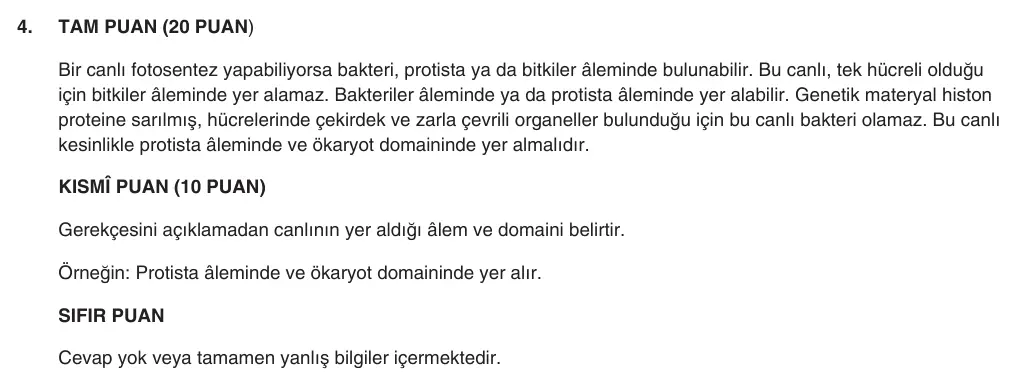 9. Sınıf Biyoloji 2025-2026 1. Dönem 2. Yazılı 4. Soru (Yazılıya Hazırlanıyorum) resmi çözüm görseli