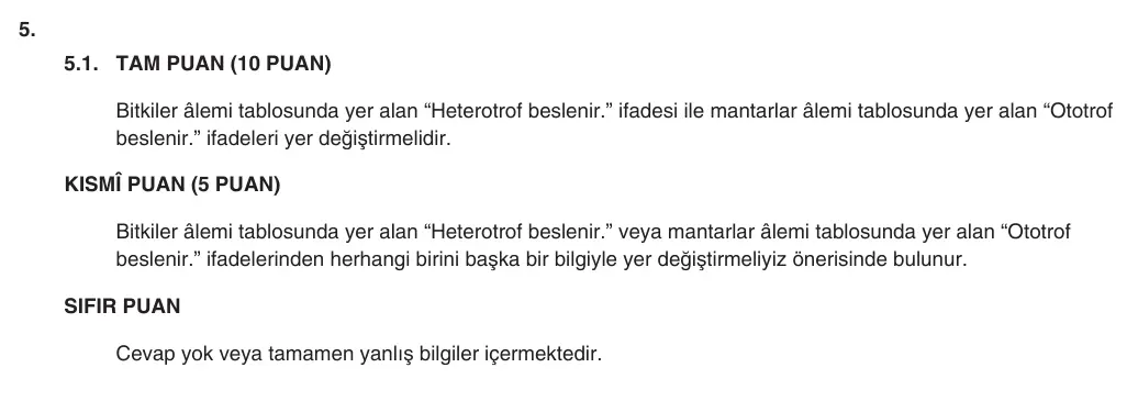 9. Sınıf Biyoloji 2025-2026 1. Dönem 2. Yazılı 5. Soru (Yazılıya Hazırlanıyorum) resmi çözüm görseli (1/2)