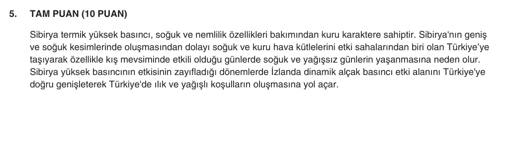 9. Sınıf Coğrafya 2025-2026 1. Dönem 2. Yazılı 5. Soru (Yazılıya Hazırlanıyorum) resmi çözüm görseli (1/2)
