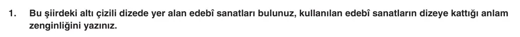 9. Sınıf Türk Dili ve Edebiyatı 2025-2026 1. Dönem 2. Yazılı 1. Soru (Yazılıya Hazırlanıyorum) görseli