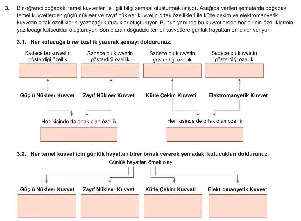 9. Sınıf Fizik 2025-2026 1. Dönem 2. Yazılı 3. Soru (Yazılıya Hazırlanıyorum) görseli