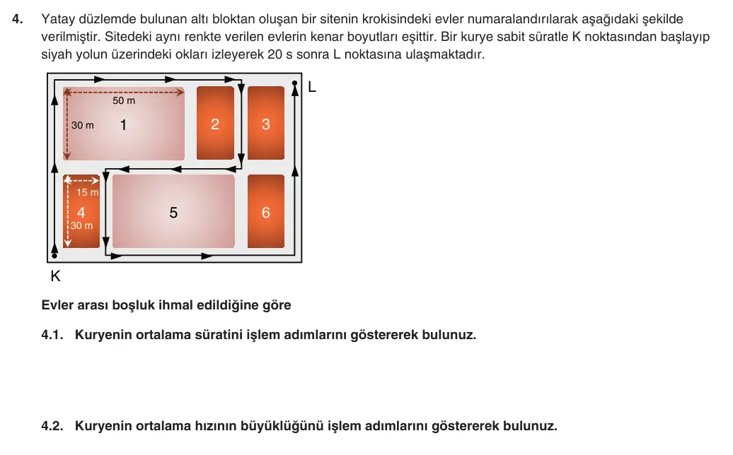 9. Sınıf Fizik 2025-2026 1. Dönem 2. Yazılı 4. Soru (Yazılıya Hazırlanıyorum) görseli (1/2)