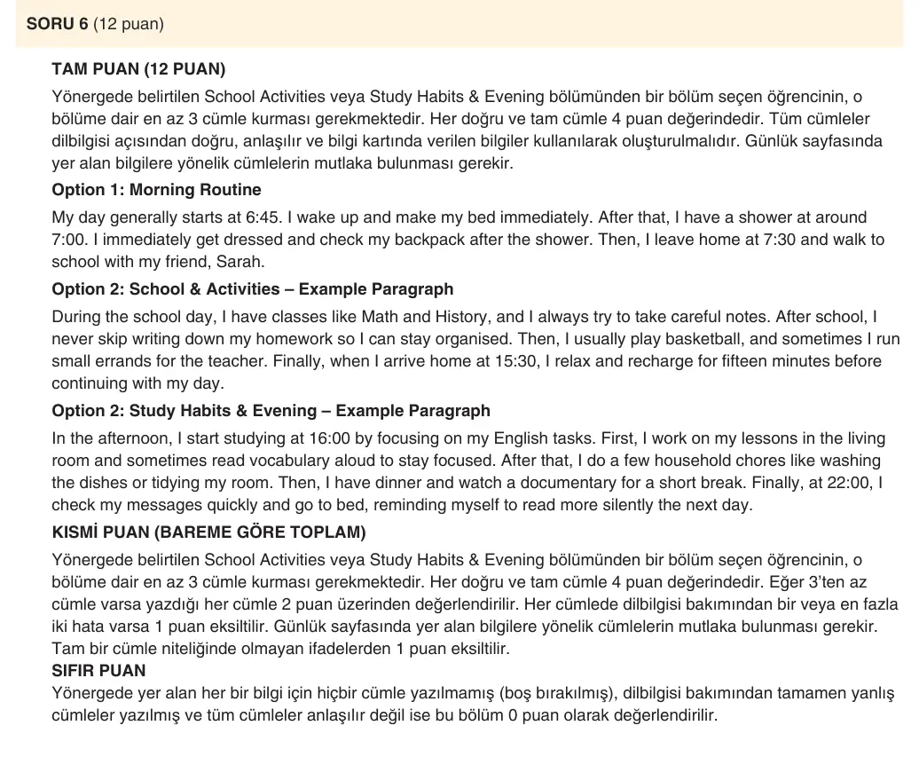 9. Sınıf İngilizce 2025-2026 1. Dönem 2. Yazılı 6. Soru (Yazılıya Hazırlanıyorum) resmi çözüm görseli