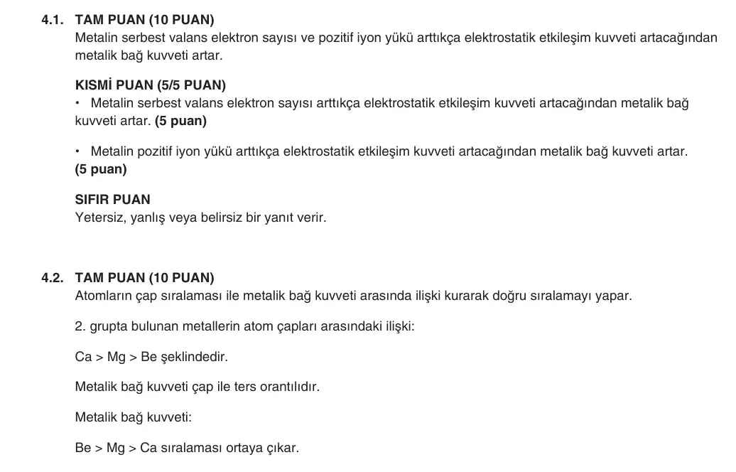 9. Sınıf Kimya 2025-2026 1. Dönem 2. Yazılı 4. Soru (Yazılıya Hazırlanıyorum) resmi çözüm görseli (1/2)