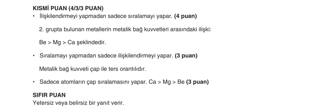 9. Sınıf Kimya 2025-2026 1. Dönem 2. Yazılı 4. Soru (Yazılıya Hazırlanıyorum) resmi çözüm görseli (2/2)