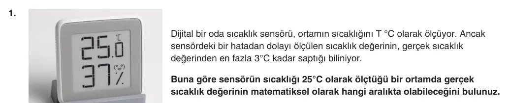 9. Sınıf Matematik 2025-2026 1. Dönem 2. Yazılı 1. Soru (Yazılıya Hazırlanıyorum) görseli