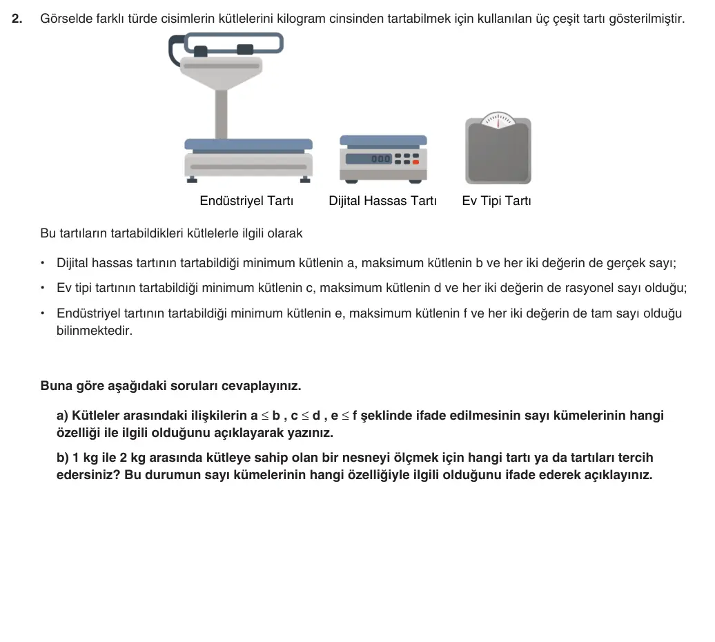 9. Sınıf Matematik 2025-2026 1. Dönem 2. Yazılı 2. Soru (Yazılıya Hazırlanıyorum) görseli
