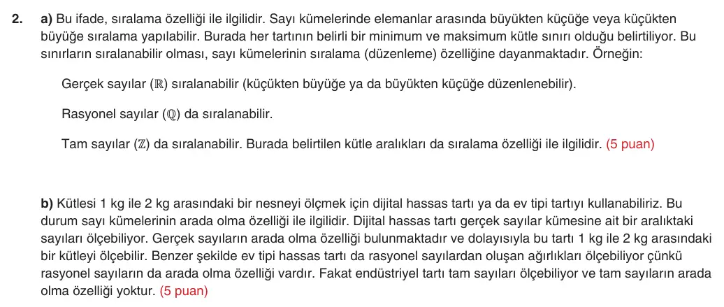 9. Sınıf Matematik 2025-2026 1. Dönem 2. Yazılı 2. Soru (Yazılıya Hazırlanıyorum) resmi çözüm görseli