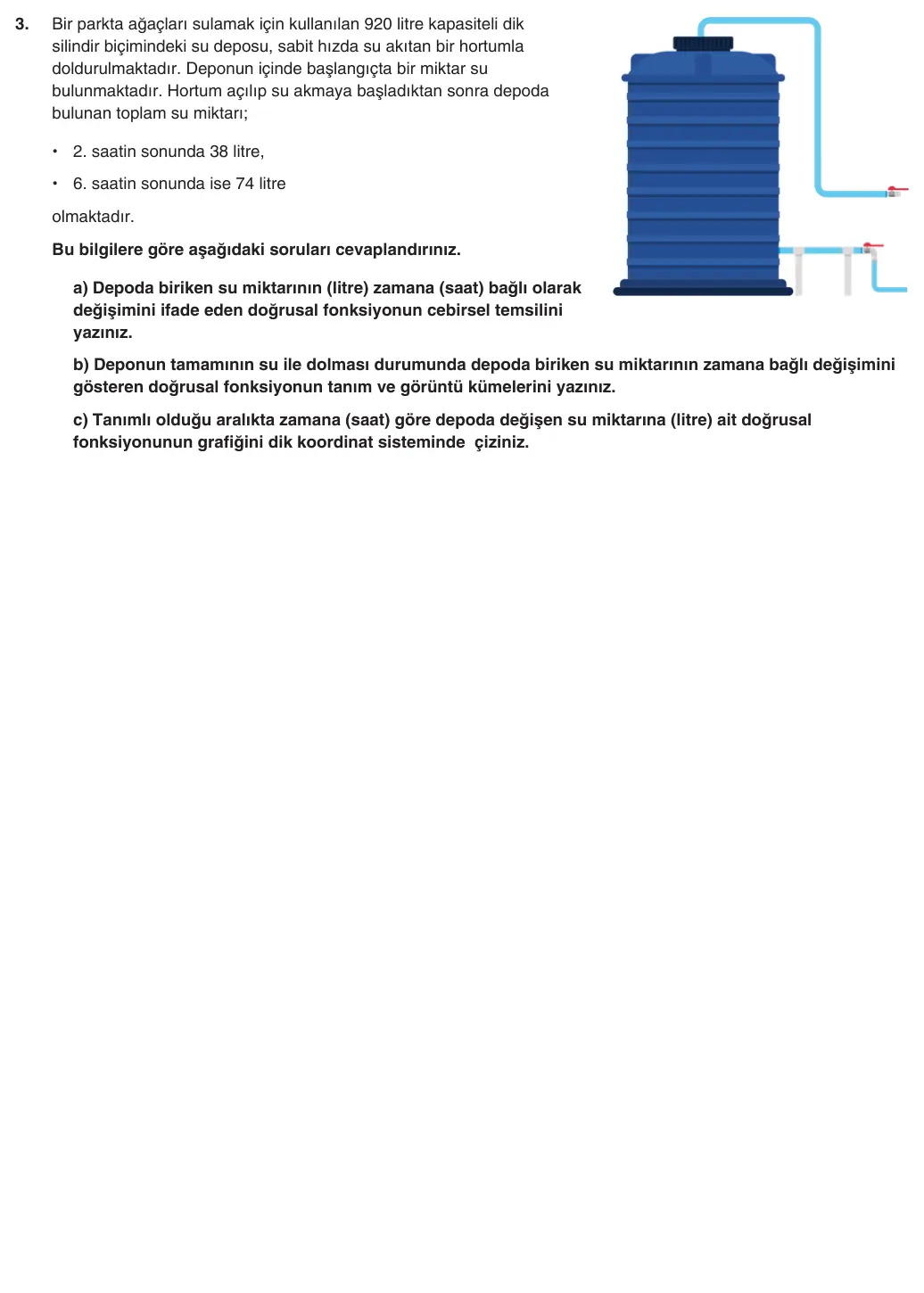 9. Sınıf Matematik 2025-2026 1. Dönem 2. Yazılı 3. Soru (Yazılıya Hazırlanıyorum) görseli