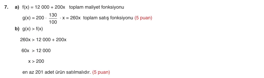 9. Sınıf Matematik 2025-2026 1. Dönem 2. Yazılı 7. Soru (Yazılıya Hazırlanıyorum) resmi çözüm görseli