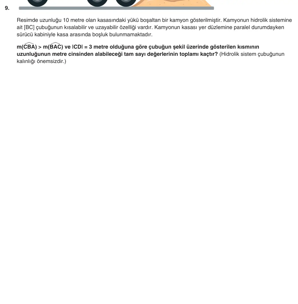 9. Sınıf Matematik 2025-2026 1. Dönem 2. Yazılı 9. Soru (Yazılıya Hazırlanıyorum) görseli (1/2)