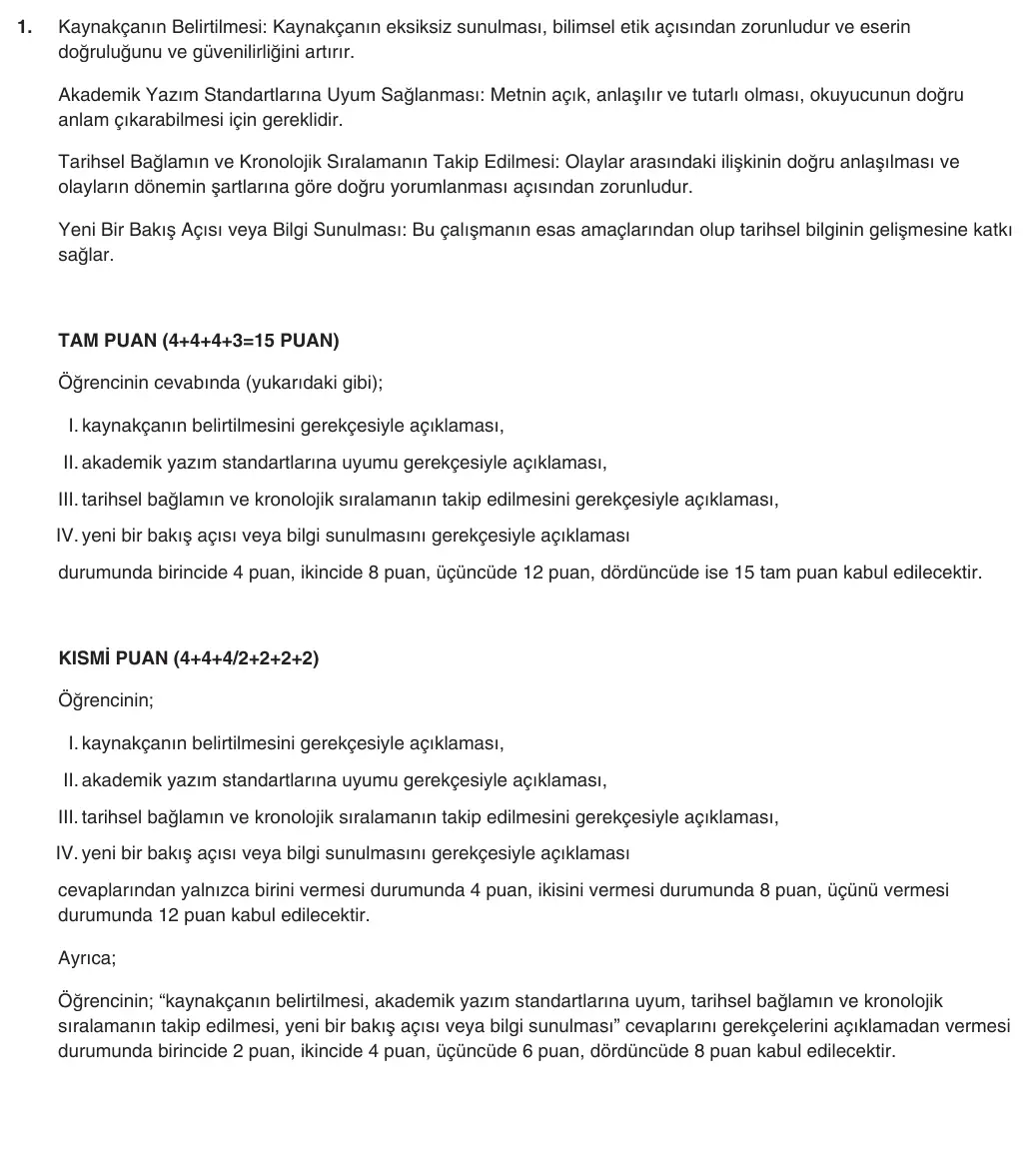 9. Sınıf Tarih 2025-2026 1. Dönem 2. Yazılı 1. Soru (Yazılıya Hazırlanıyorum) resmi çözüm görseli (1/2)