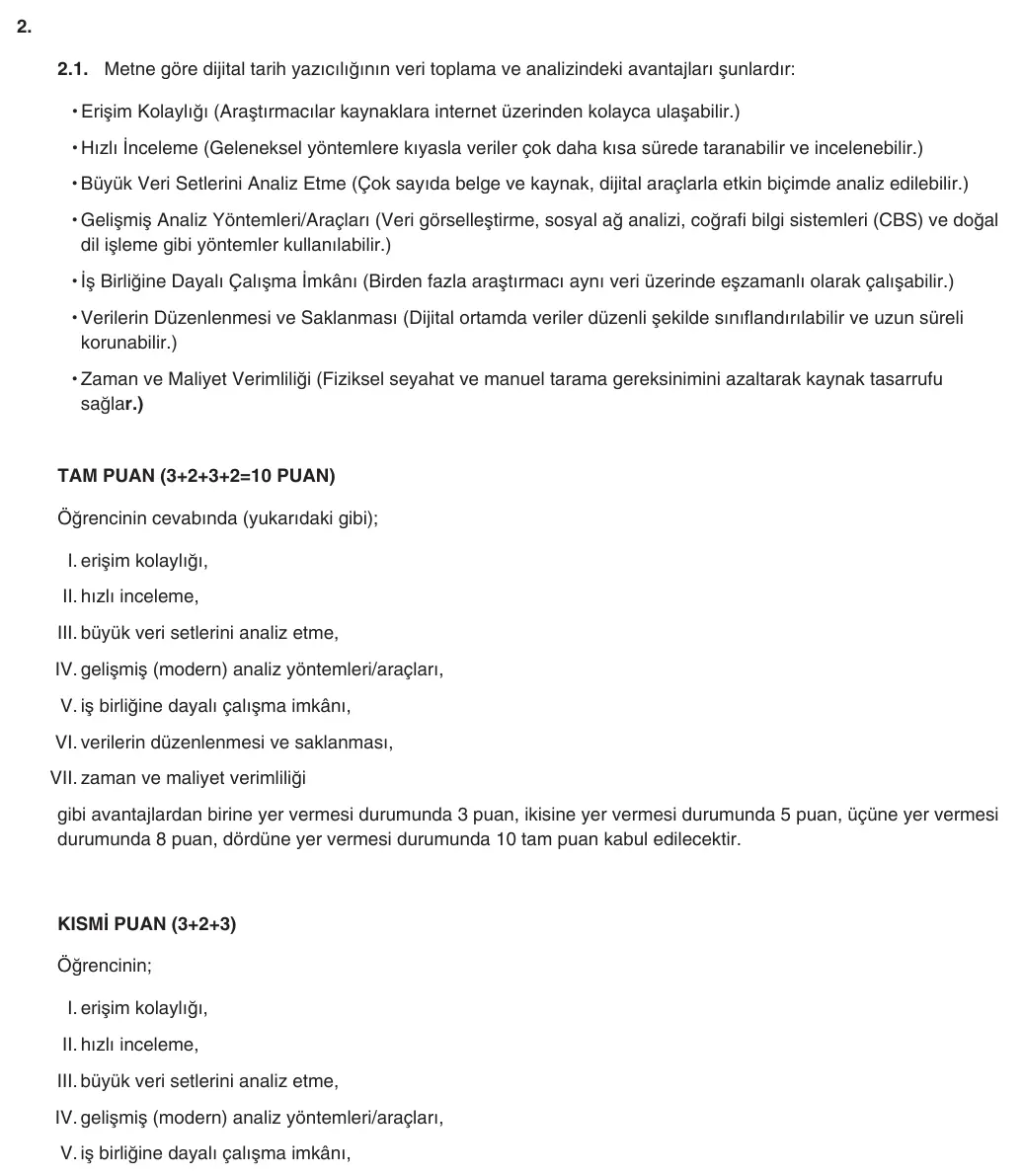 9. Sınıf Tarih 2025-2026 1. Dönem 2. Yazılı 2. Soru (Yazılıya Hazırlanıyorum) resmi çözüm görseli (1/2)