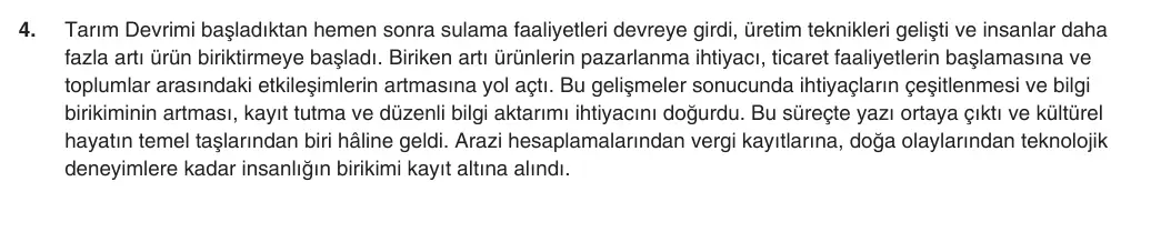 9. Sınıf Tarih 2025-2026 1. Dönem 2. Yazılı 4. Soru (Yazılıya Hazırlanıyorum) resmi çözüm görseli (1/2)