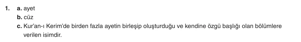 5. Sınıf Din Kültürü ve Ahlak Bilgisi 2025-2026 2. Dönem 1. Yazılı 1. Soru (Yazılıya Hazırlanıyorum) resmi çözüm görseli