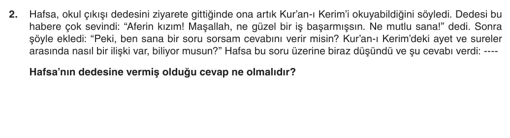 5. Sınıf Din Kültürü ve Ahlak Bilgisi 2025-2026 2. Dönem 1. Yazılı 2. Soru (Yazılıya Hazırlanıyorum) görseli