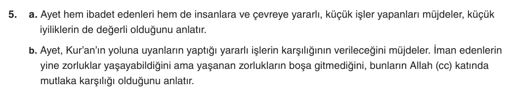 5. Sınıf Din Kültürü ve Ahlak Bilgisi 2025-2026 2. Dönem 1. Yazılı 5. Soru (Yazılıya Hazırlanıyorum) resmi çözüm görseli