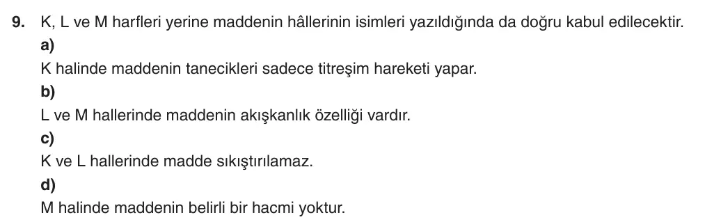 5. Sınıf Fen Bilimleri 2025-2026 2. Dönem 1. Yazılı 9. Soru (Yazılıya Hazırlanıyorum) resmi çözüm görseli