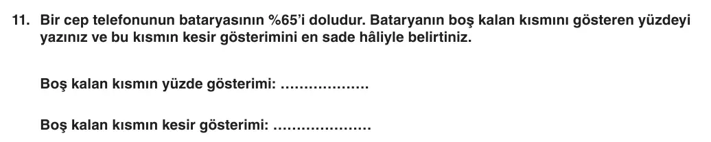 5. Sınıf Matematik 2025-2026 2. Dönem 1. Yazılı 11. Soru (Yazılıya Hazırlanıyorum) görseli