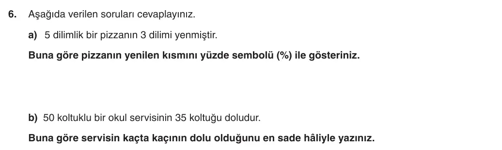5. Sınıf Matematik 2025-2026 2. Dönem 1. Yazılı 6. Soru (Yazılıya Hazırlanıyorum) görseli