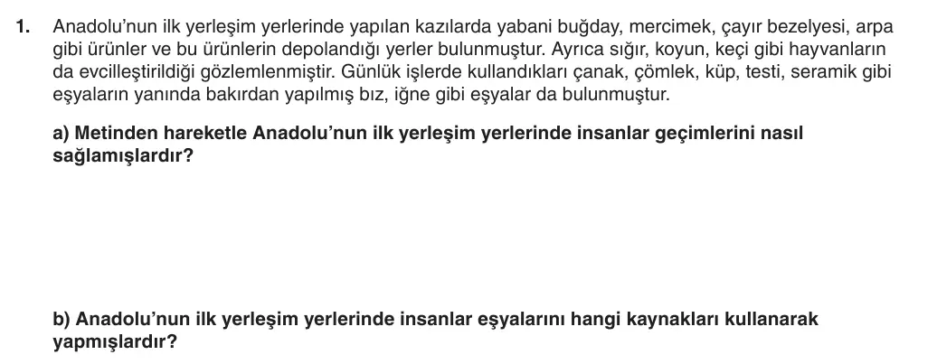 5. Sınıf Sosyal Bilgiler 2025-2026 2. Dönem 1. Yazılı 1. Soru (Yazılıya Hazırlanıyorum) görseli