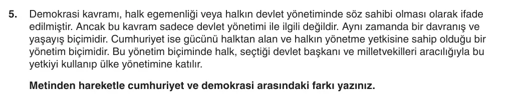 5. Sınıf Sosyal Bilgiler 2025-2026 2. Dönem 1. Yazılı 5. Soru (Yazılıya Hazırlanıyorum) görseli