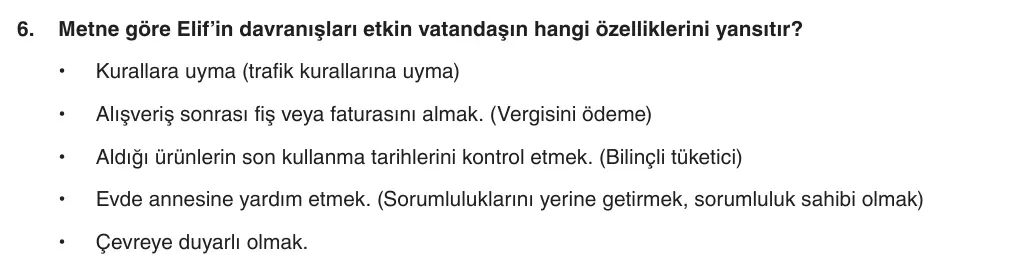 5. Sınıf Sosyal Bilgiler 2025-2026 2. Dönem 1. Yazılı 6. Soru (Yazılıya Hazırlanıyorum) resmi çözüm görseli