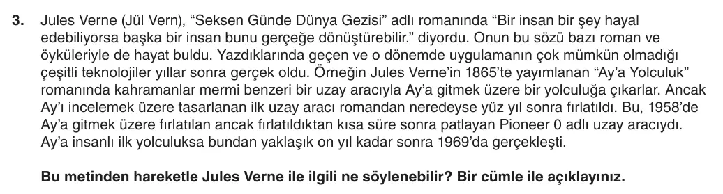 5. Sınıf Türkçe 2025-2026 2. Dönem 1. Yazılı 3. Soru (Yazılıya Hazırlanıyorum) görseli