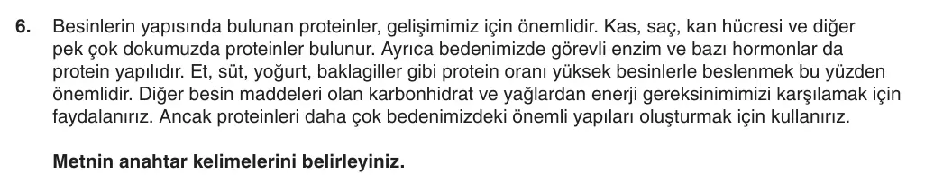 5. Sınıf Türkçe 2025-2026 2. Dönem 1. Yazılı 6. Soru (Yazılıya Hazırlanıyorum) görseli